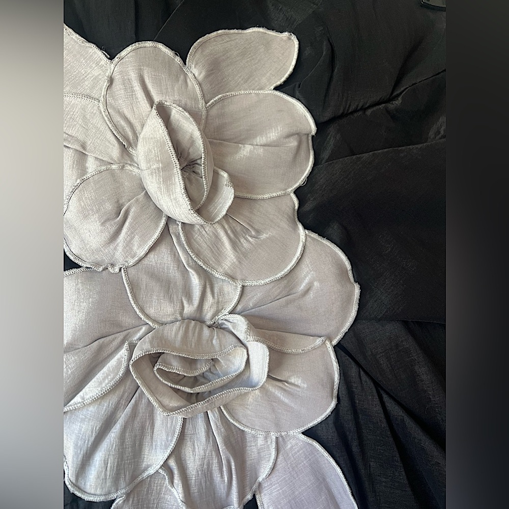 Juniors black strapless dress with floral detail! - Picture 3 of 7